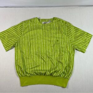 Josephine Womens Striped Green Blouse Top Size M